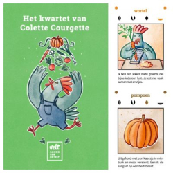 Colette Courgette, de mascotte van de Velt-scholenwerking, heeft